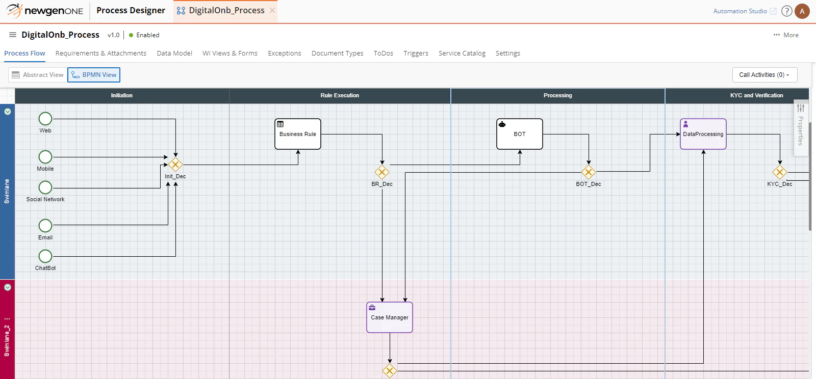 screenshot of NewgenONE Digital Transformation Platform